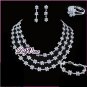Crystal Flower Bride Jewelry Set, Sets