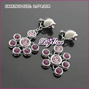 Amethyst Silver Clip Earrings, Clip earrings, Earrings