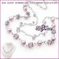 Pink Pearls & Crystal Necklace, Necklaces
