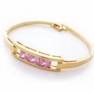 Pink Zircon Golden Bangle, Bangles