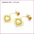 Golden Heart Pierced Earrings, Pierced earrings, Earrings