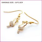 Zircon Golden Pierced Earrings, Pierced earrings, Earrings