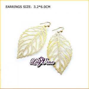 Golden Leaf Pierced Earrings, Pierced earrings, Earrings