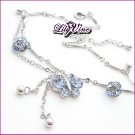 Blue Crystal Butterfly Anklet, Anklets