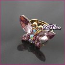 Golden Plated Butterfly Amethyst Ring, Rings