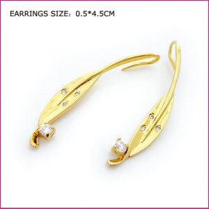 Leaf Boat Gold Plated Earring, Pierced earrings, Earrings