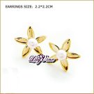 Lily Flower Pearl Pierced Earrings, Pierced earrings, Earrings