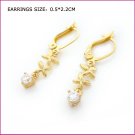Golden Flower Zircon Pierced Earrings, Pierced earrings, Earrings