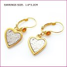 Golden Plated Heart Pierced Earrings, Pierced earrings, Earrings