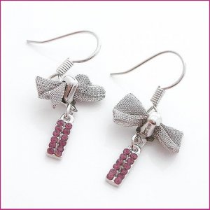 Silver Cravat Pierced Earrings, Pierced earrings, Earrings