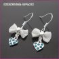Kyanite Silver Plated Heart Pierced Earrings, Pierced earrings, Earrings