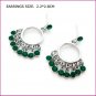 Green Crystal Edging Pierced Earrings, Pierced earrings, Earrings