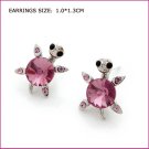 Purple Tortoise Pierced Earrings, Pierced earrings, Earrings