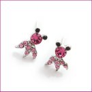 Pink Golden fish Pierced Earrings, Pierced earrings, Earrings