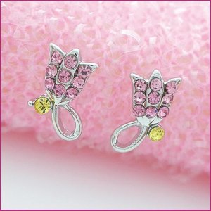 Tulip Silver Pierced Earrings, Pierced earrings, Earrings