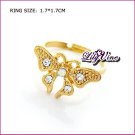 Golden Plated Butterfly Crystal Ring, Rings