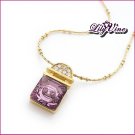 Amethyst Lock Golden Necklace, Necklaces