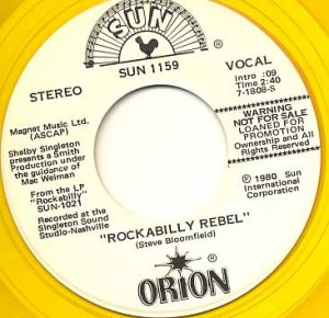 ORION Rockabilly Rebel YELLOW VINYL Promo 45 Sun