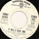 TOMMY OLIVER It Was a Good Time  45 WB Promo stereo/mono