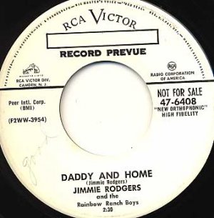 JIMMIE RODGERS Never No Mo' Blues / Daddy and Home RCA 50's PROMO!