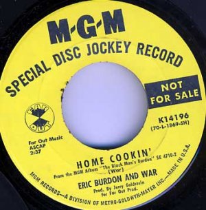 ERIC BURDON AND WAR Home Cookin' MGM Promo 45