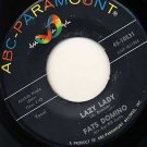 FATS DOMINO Lazy lady / I Don't Want To Set The World On Fire 45 ABC Paramount