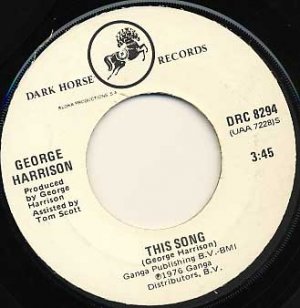 GEORGE HARRISON This Song / Learning How To Love You 45 Dark Horse