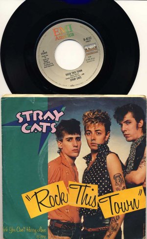 STRAY CATS Rock This / You Can't Hurry Love 45 with PS