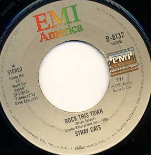 STRAY CATS Rock this Town / You Can't Hurry Love 45 EMI