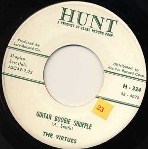 THE VIRTUES Guitar Boogie Shuffle / Guitar in Orbit 45 HUNT