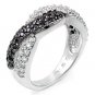 Sterling Silver Cubic Zirconia Black & White Ring   7