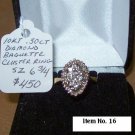 10 Kt. .50 Ct. Diamond Baguette Cluster Ring