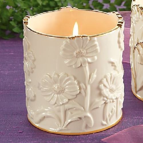 Lenox Ivory Fine China Daisy Votive / Tea Light Candle Holder