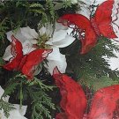 Set of 3 Vibrant Red Christmas Tree Butterfly Butterflies