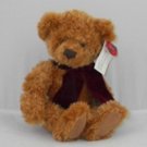 Russ Plush 12" Teddy Bear "Timber" with Burgundy Scarf