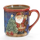 Christmas Hand-painted Porcelain Santa Mugs Set of 2