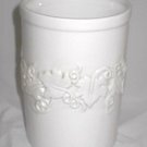 8 inch Ceramic Etched Wine Chiller with Grapes Vines & Leaves