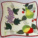 11 Inch Square Ceramic Serving Tray featuring Fruit