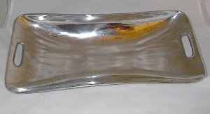 Serving Tray Platter 18.5 Inch Long Aluminum Pewter Serving Tray