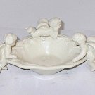 White Three Perched Angels Ceramic Trinket Dish
