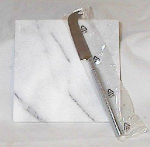 6 inch Marble Cheese Cutting Board with Stainless Steel Knife