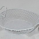 White Wire Heart Handled Basket