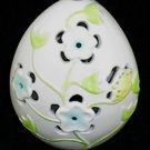 Ganz Ceramic Egg Blue Flowers & Butterfly Tea Light