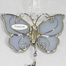 Ganz Silver & Blue 'Live Freely' Butterfly Car Charm Ornament