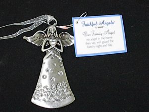 Ganz Faithful Angels 'Our Family Angel' Pewter Ornament