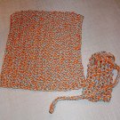 Handmade Knitted Cotton Blend Washcloth and Soap Sack Set