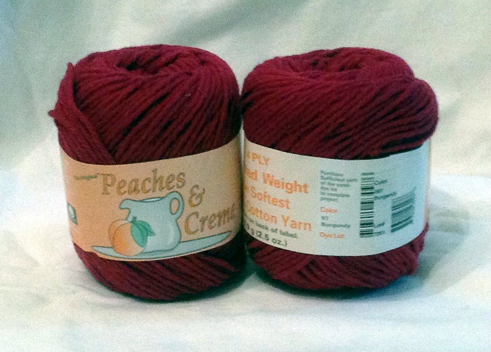 Peaches and Creme 100 Cotton Yarn 009 Burgandy