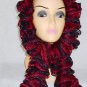 Handmade Ruffle Boa Type Scarf Beautiful Frilly Lace Purple Burgundy Add Pizzazz