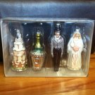 DEPARTMENT Dept 56 Glass ORNAMENT Set WEDDING Gift Bride Groom Cake Champagne