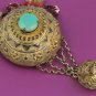 Turquoise Cabachon Vintage Sweater/Scarf Clip 4 1/2"